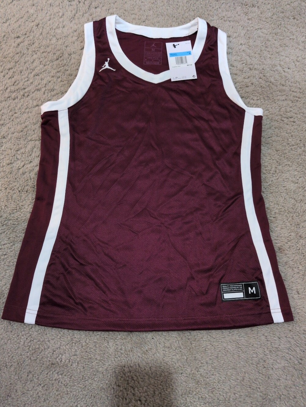 Medium Nike Jordan Jersey Women's Jumpman Basketball Maroon Tank Top AT0540-670